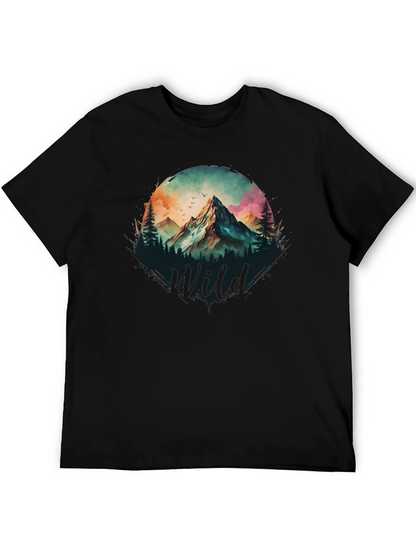 Wild Mountain Scene Graphic T-Shirt