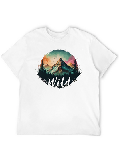 Wild Mountain Scene Graphic T-Shirt