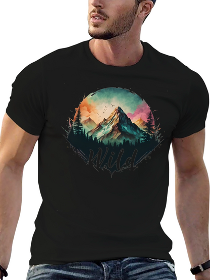 Wild Mountain Scene Graphic T-Shirt