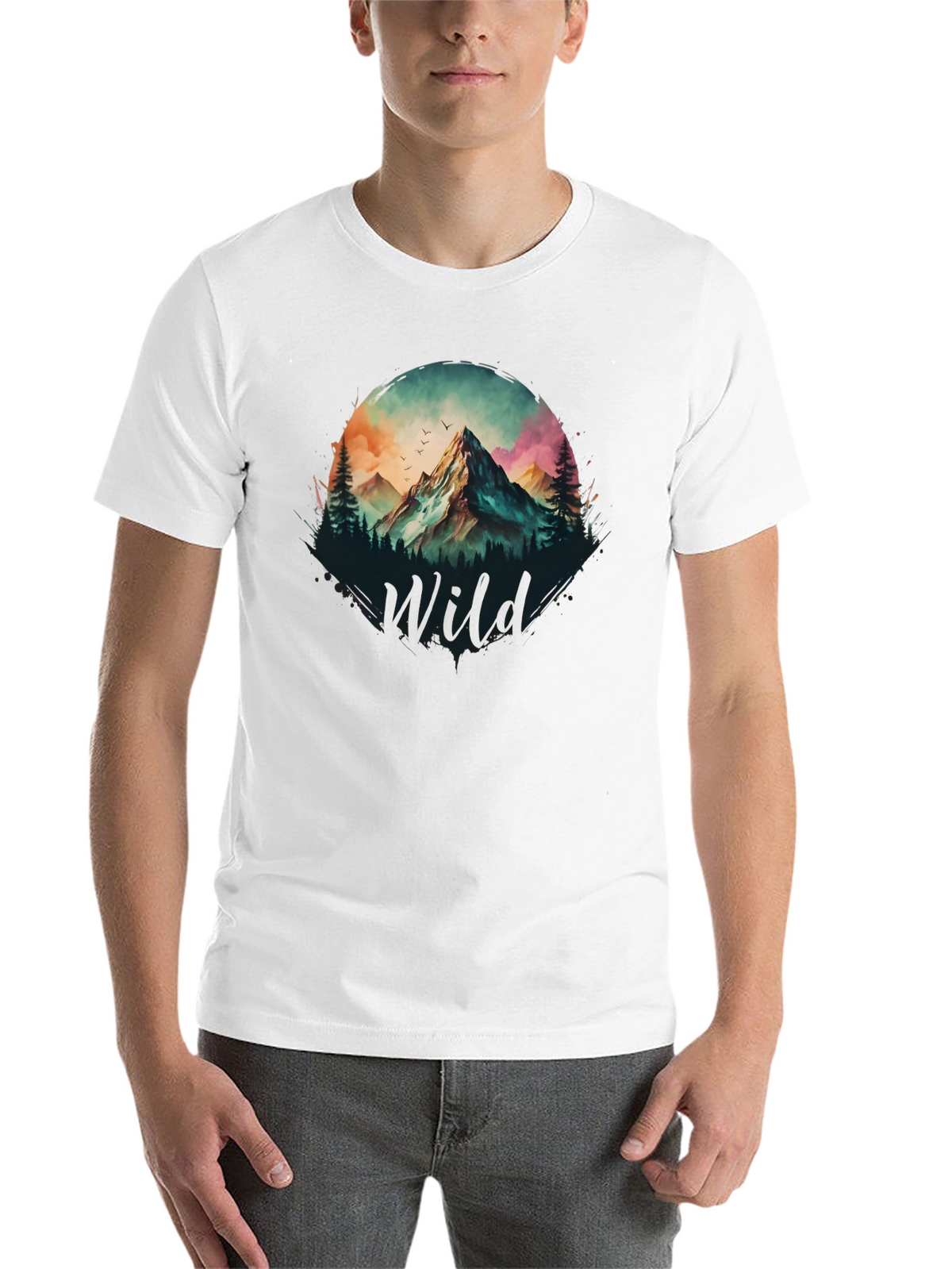 Wild Mountain Scene Graphic T-Shirt