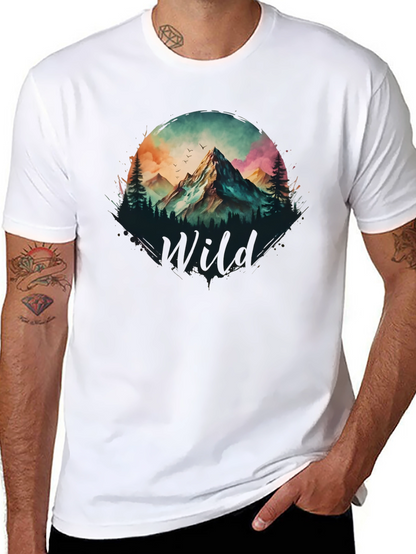 Wild Mountain Scene Graphic T-Shirt