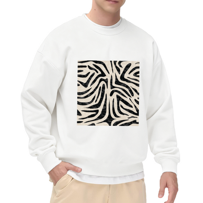 Abstract Line Art Maze Sweatshirt | Minimalist Geometric Pattern Graphic Crewneck, Modern Art Pullover Top, Design Lover Gift for Men Women