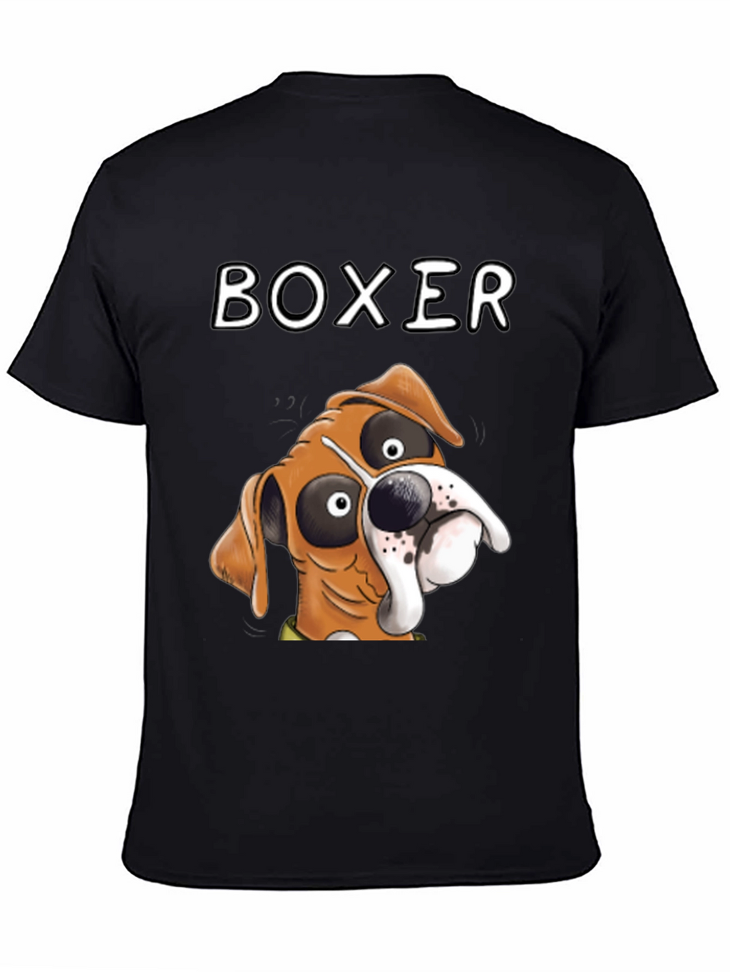 Cartoon Boxer Dog Graphic Tee - Unique Design