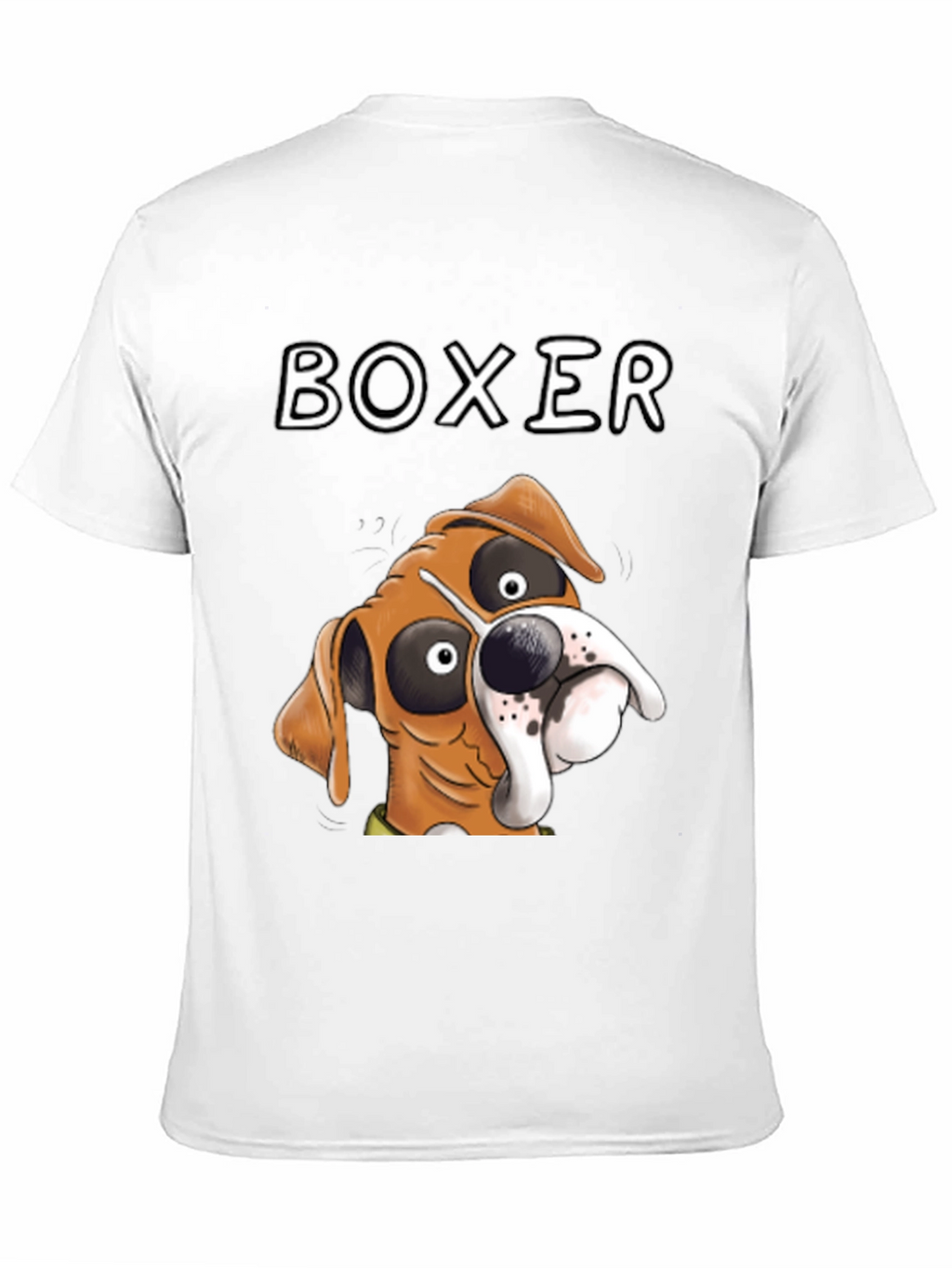 Cartoon Boxer Dog Graphic Tee - Unique Design