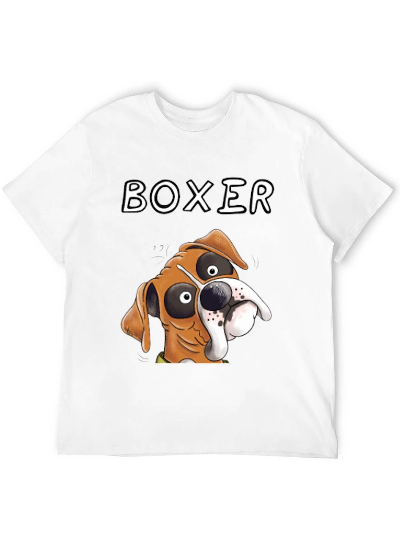 Cartoon Boxer Dog Graphic Tee - Unique Design