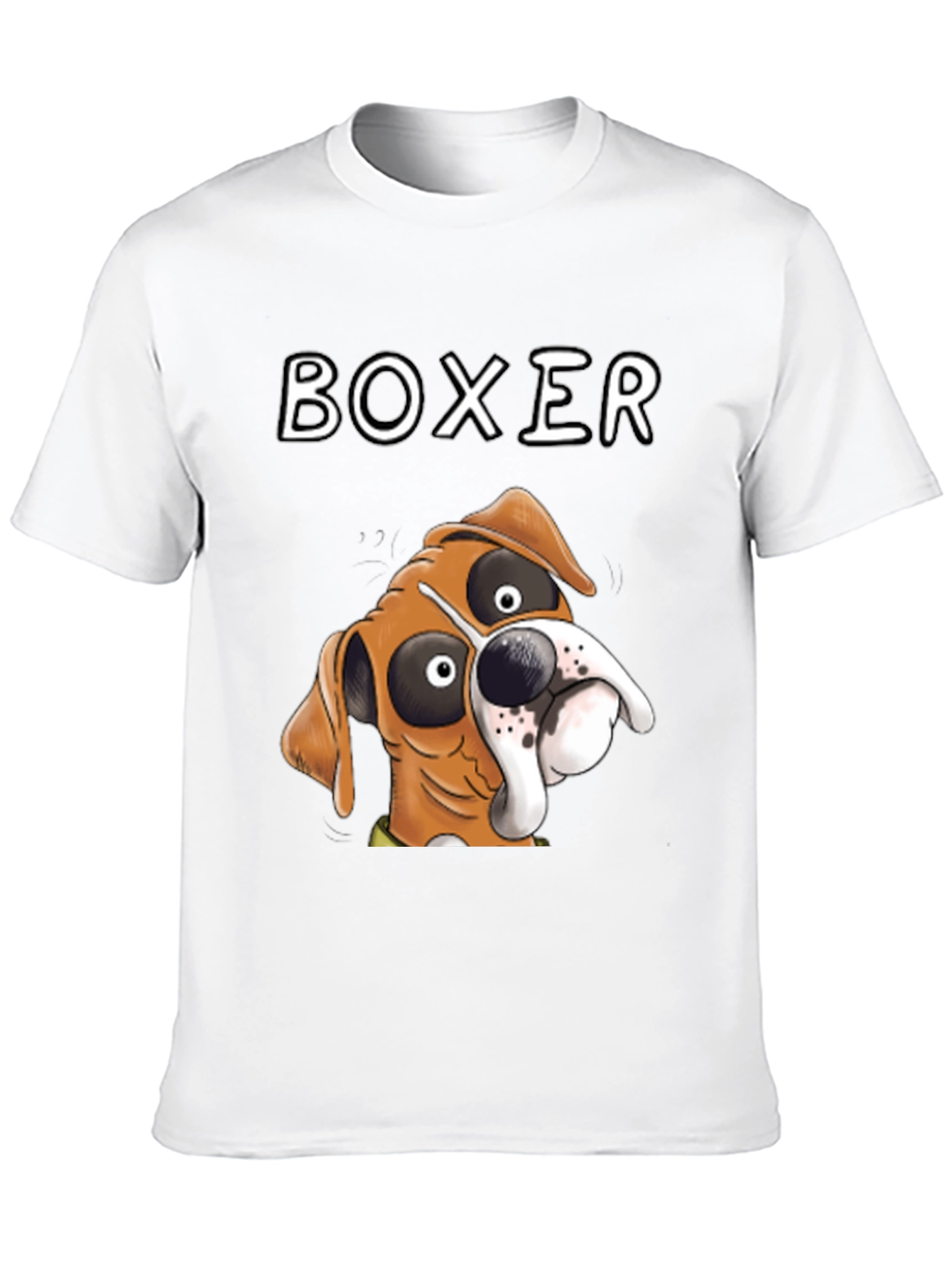 Cartoon Boxer Dog Graphic Tee - Unique Design