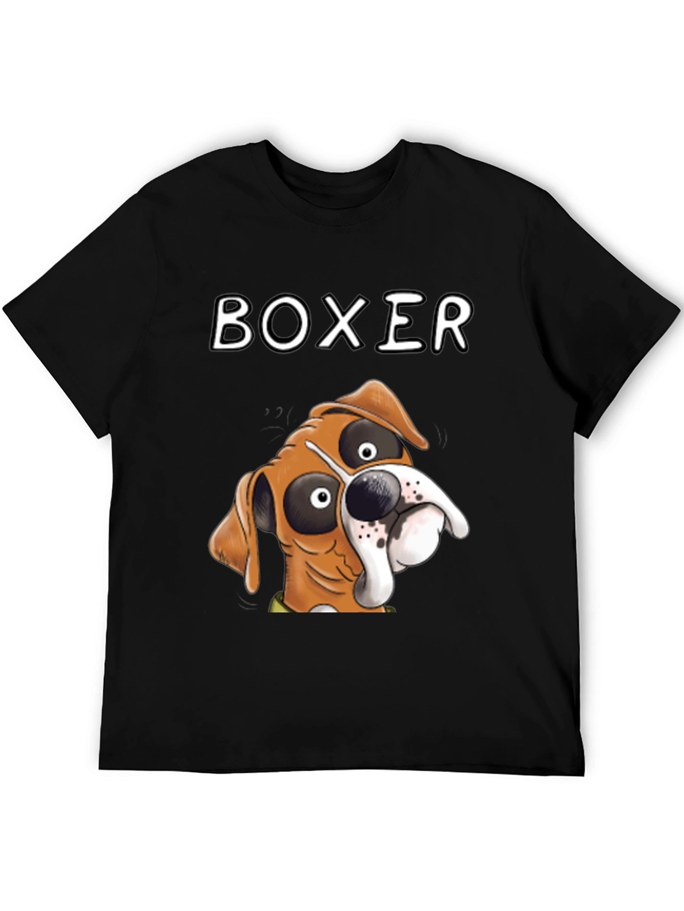 Cartoon Boxer Dog Graphic Tee - Unique Design