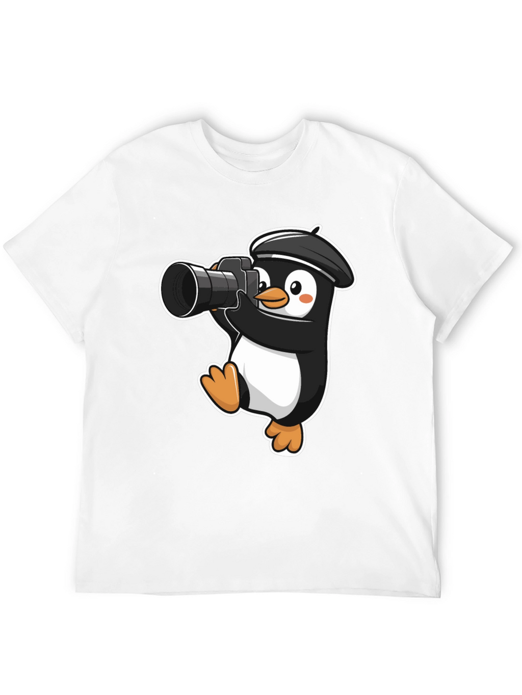 Penguin Photographer T-Shirt - Cute Cartoon Tee