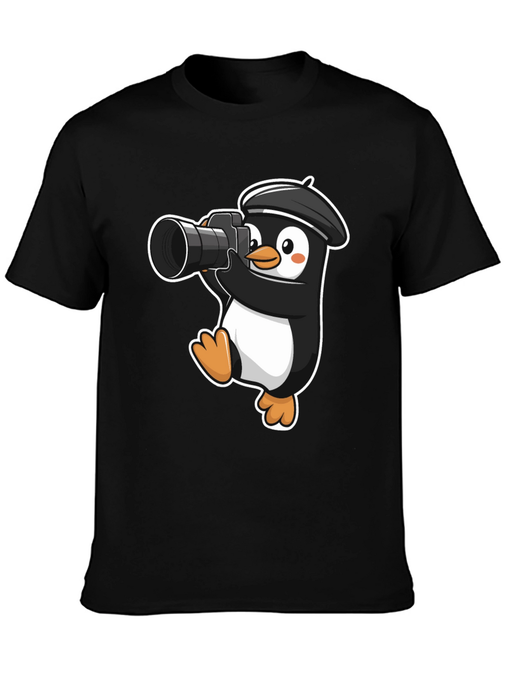 Penguin Photographer T-Shirt - Cute Cartoon Tee