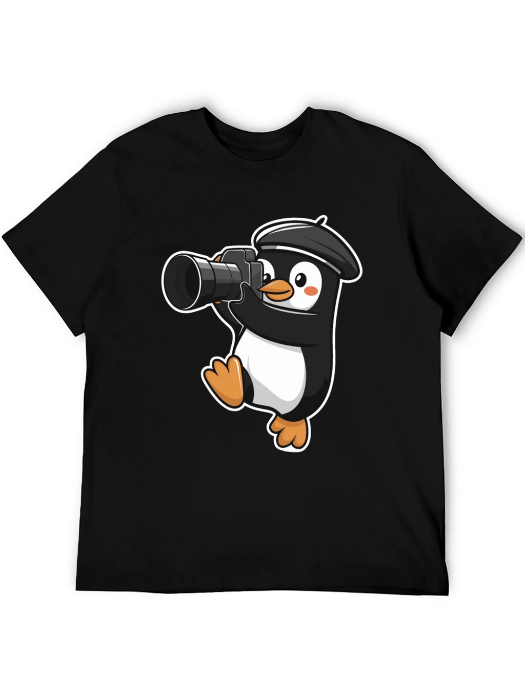 Penguin Photographer T-Shirt - Cute Cartoon Tee