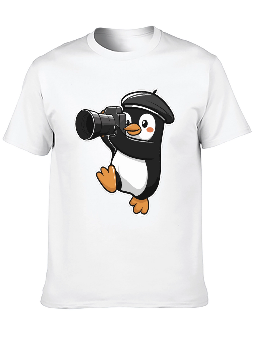 Penguin Photographer T-Shirt - Cute Cartoon Tee