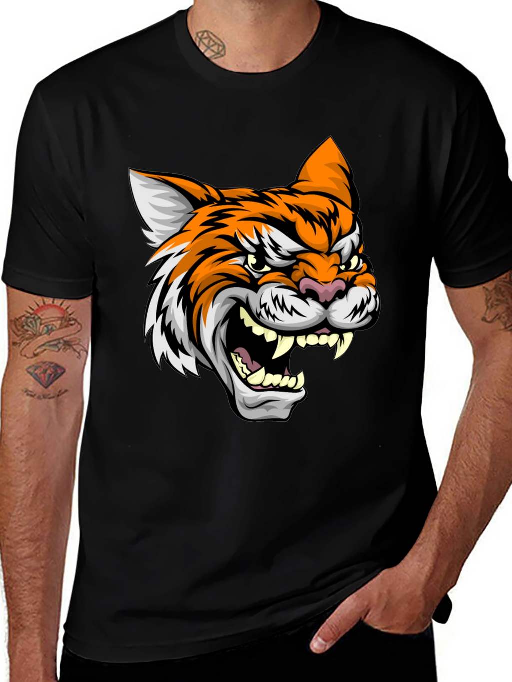 Roaring Tiger Graphic Tee - Black