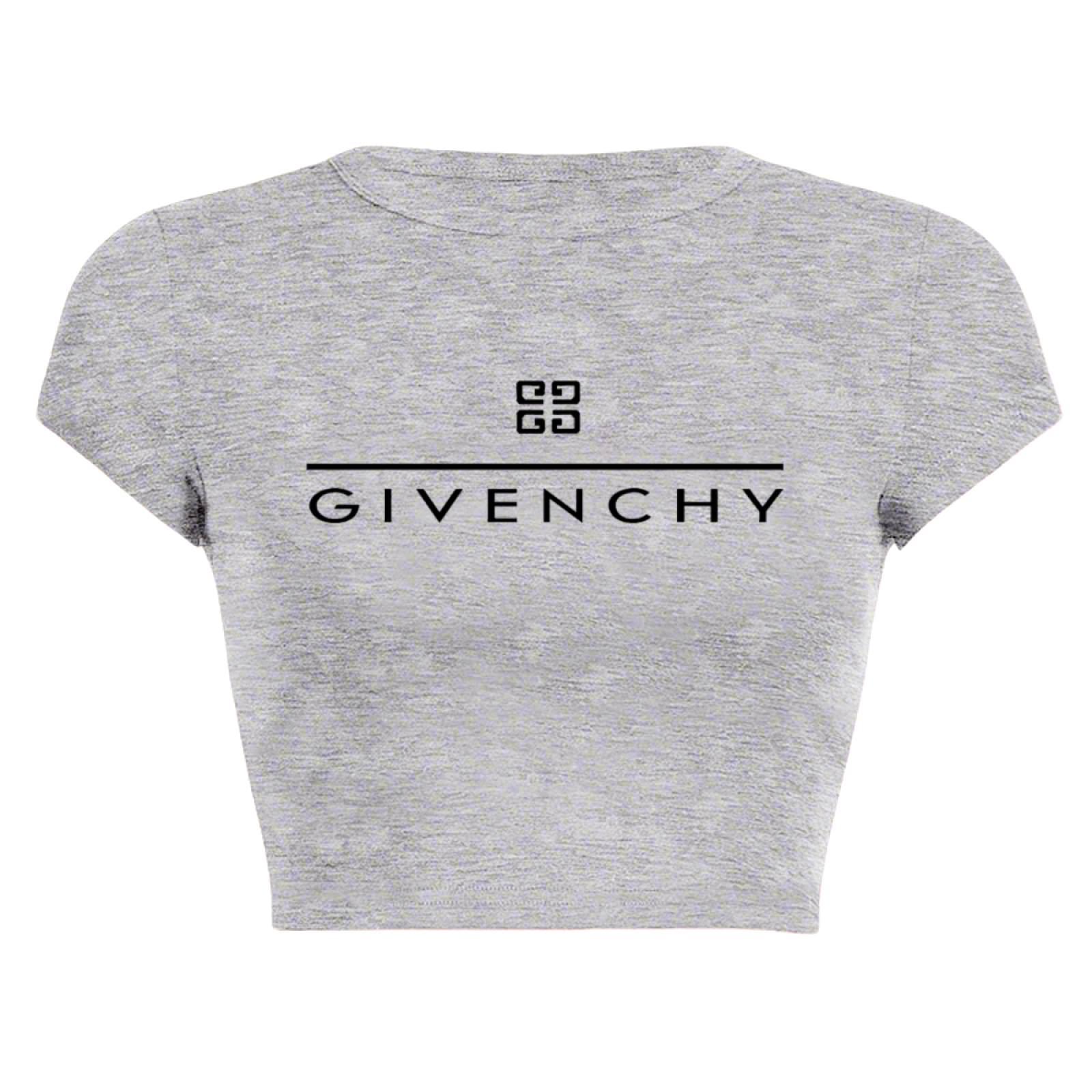 Givenchy Classic Logo Heather Grey Crop Tee ¨C Luxury Minimalist Women¡¯s Top