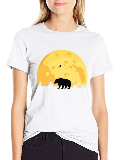 Bear Moon Silhouette T-Shirt - Nature Lovers Tee