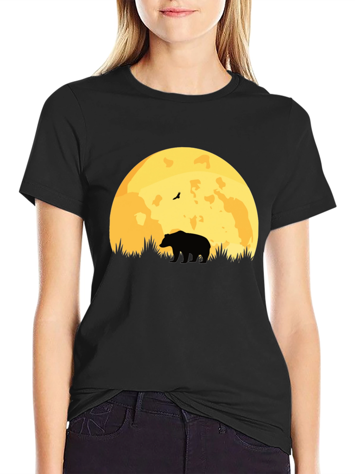 Bear Moon Silhouette T-Shirt - Nature Lovers Tee