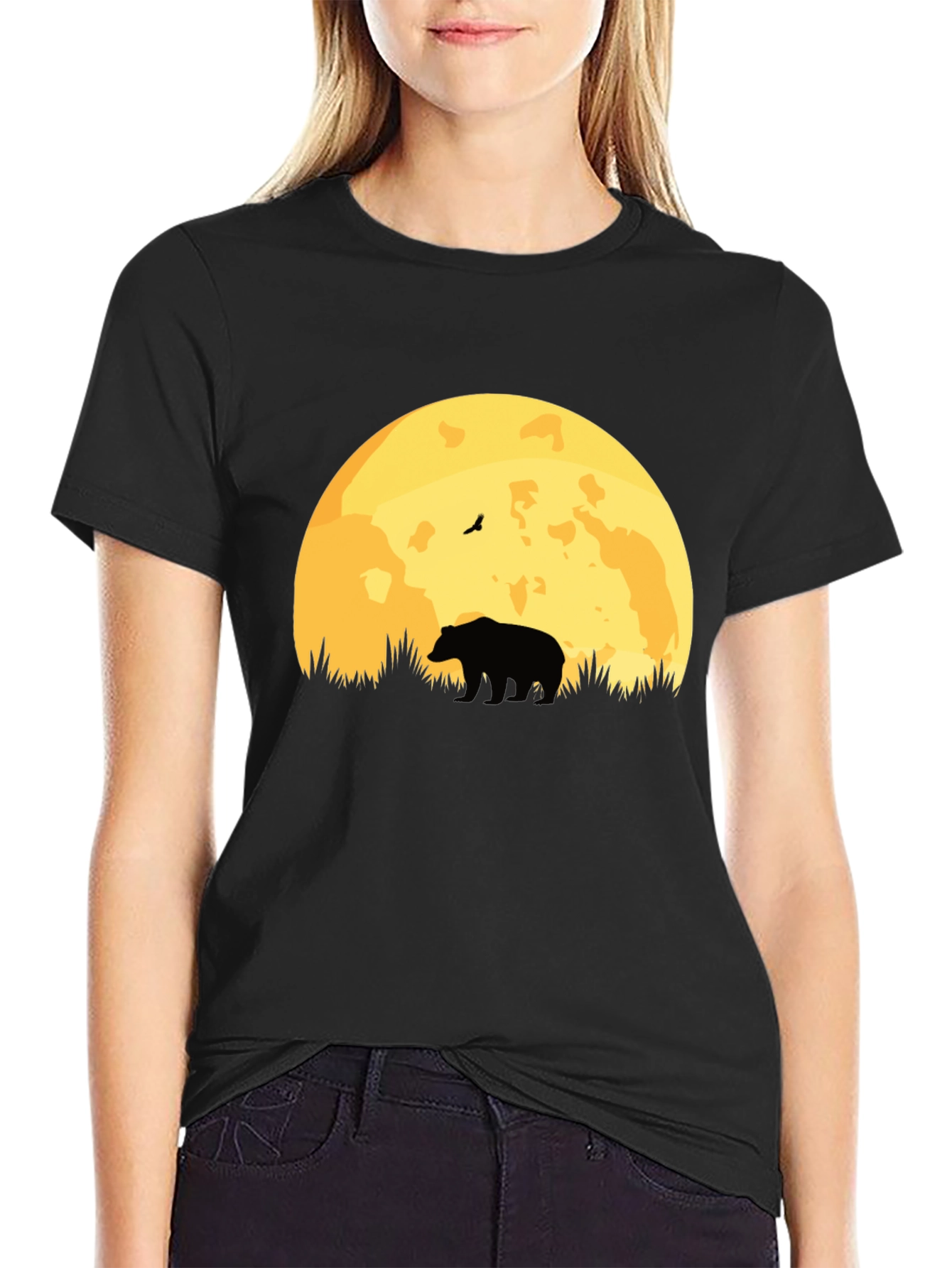 Bear Moon Silhouette T-Shirt - Nature Lovers Tee