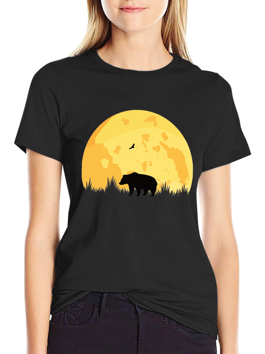 Bear Moon Silhouette T-Shirt - Nature Lovers Tee