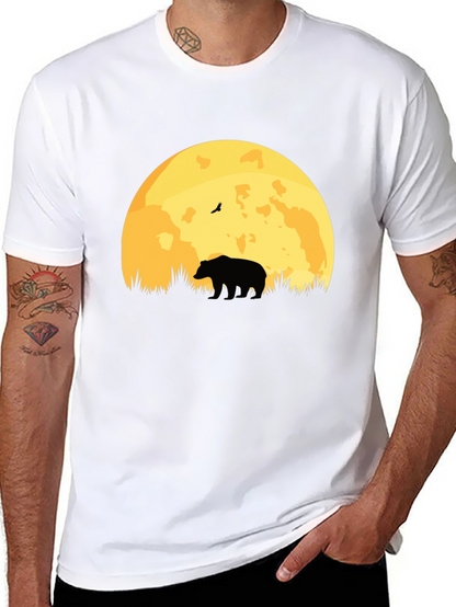 Bear Moon Silhouette T-Shirt - Nature Lovers Tee