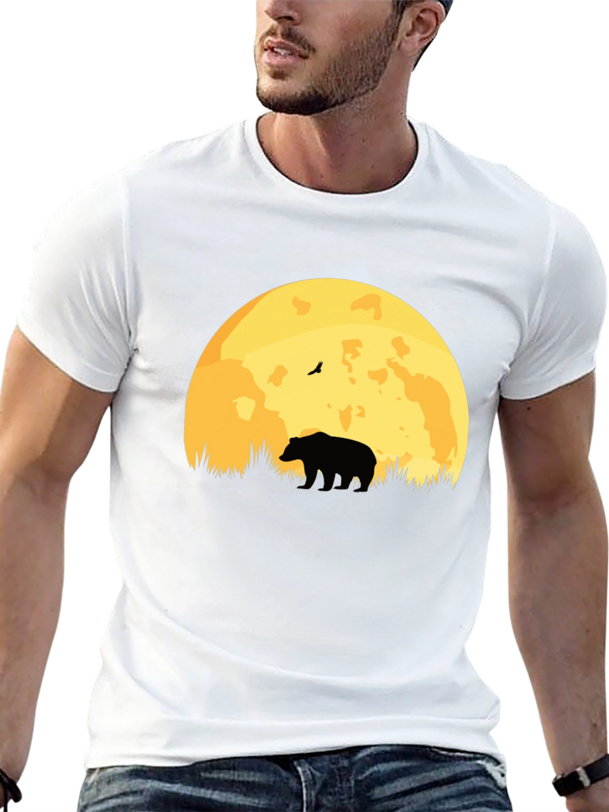 Bear Moon Silhouette T-Shirt - Nature Lovers Tee