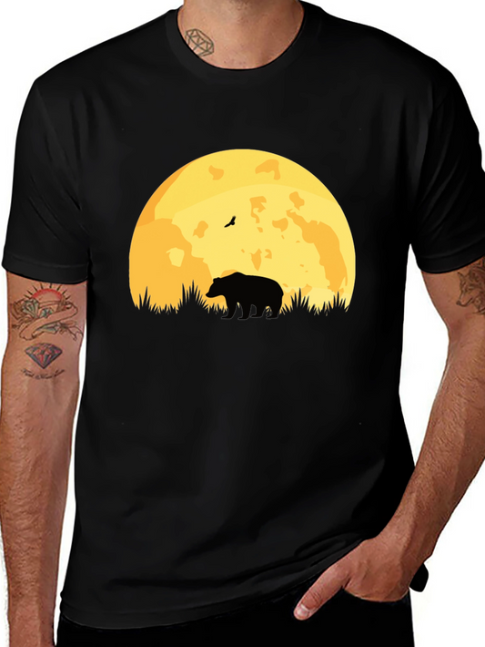 Bear Moon Silhouette T-Shirt - Nature Lovers Tee