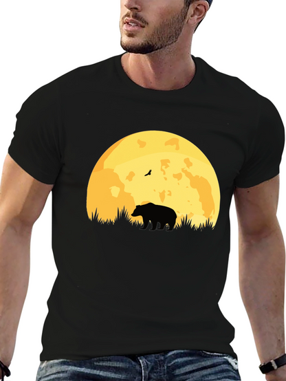 Bear Moon Silhouette T-Shirt - Nature Lovers Tee