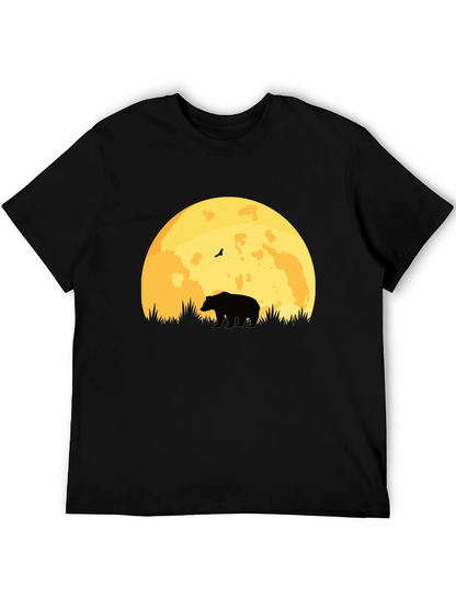 Bear Moon Silhouette T-Shirt - Nature Lovers Tee