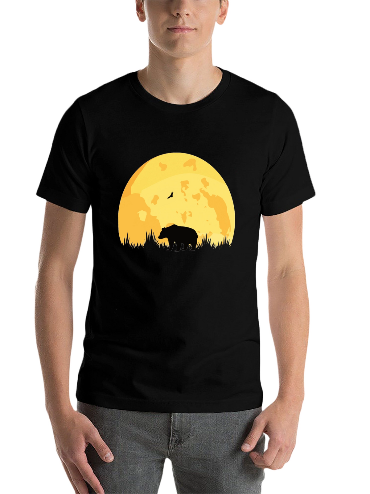 Bear Moon Silhouette T-Shirt - Nature Lovers Tee