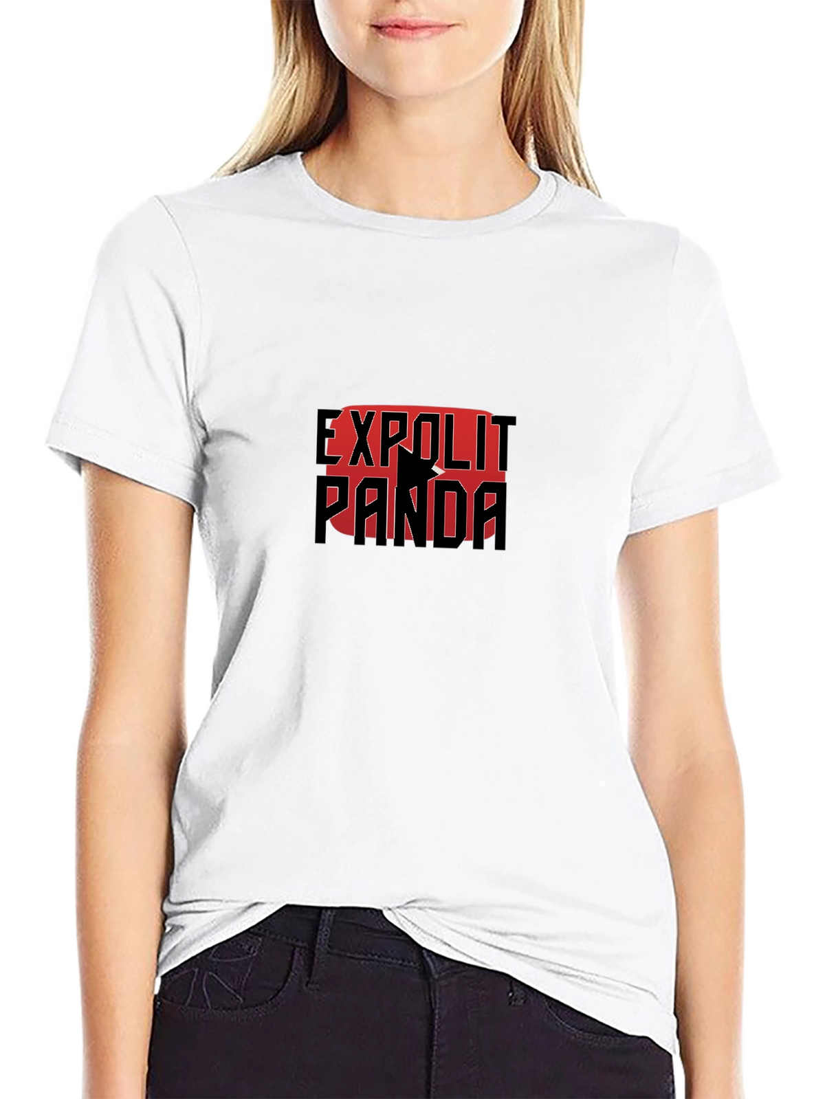 Exploit Panda Black T-Shirt Graphic Print