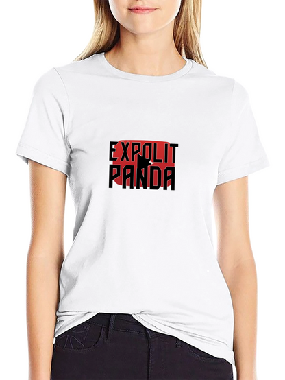 Exploit Panda Black T-Shirt Graphic Print