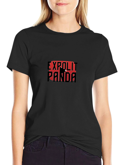 Exploit Panda Black T-Shirt Graphic Print