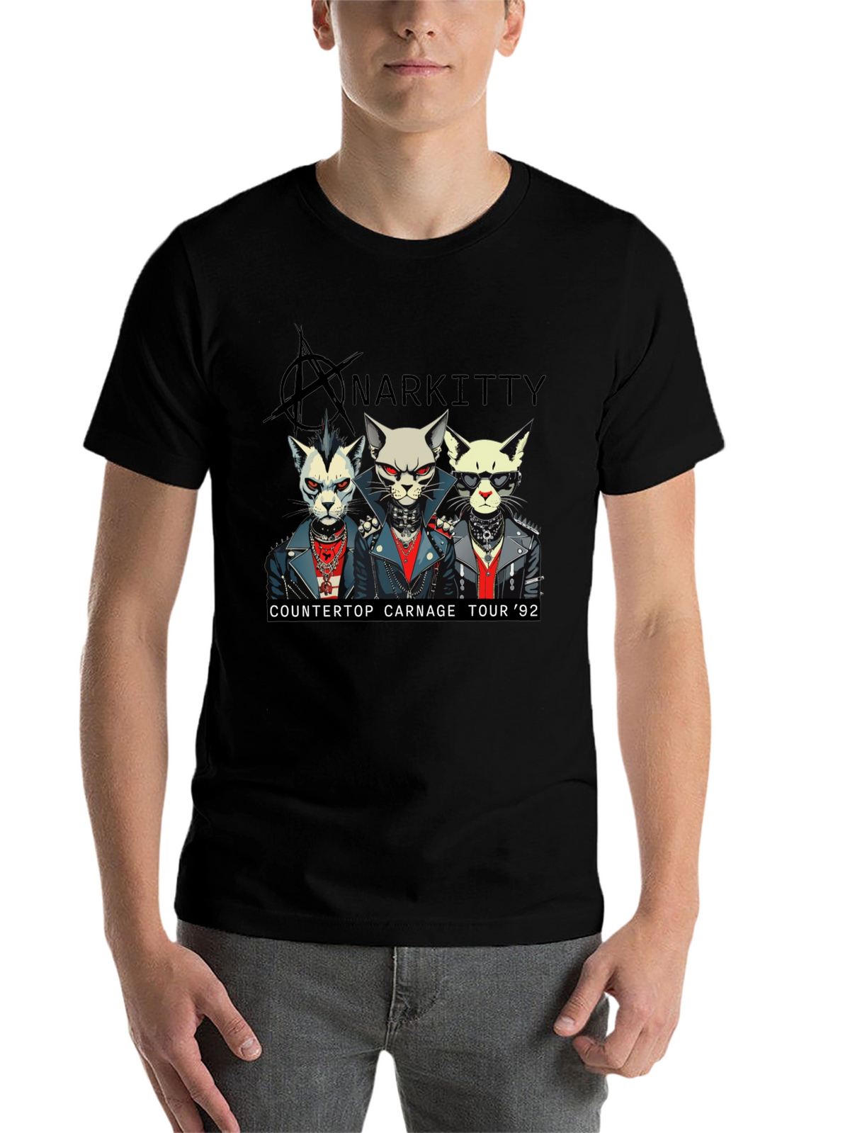 Anarkitty Countertop Carnage 92 Black T-Shirt