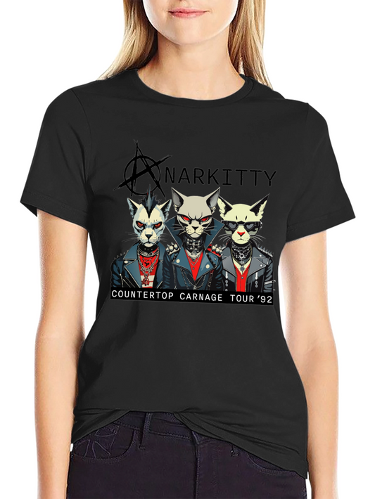 Anarkitty Countertop Carnage 92 Black T-Shirt