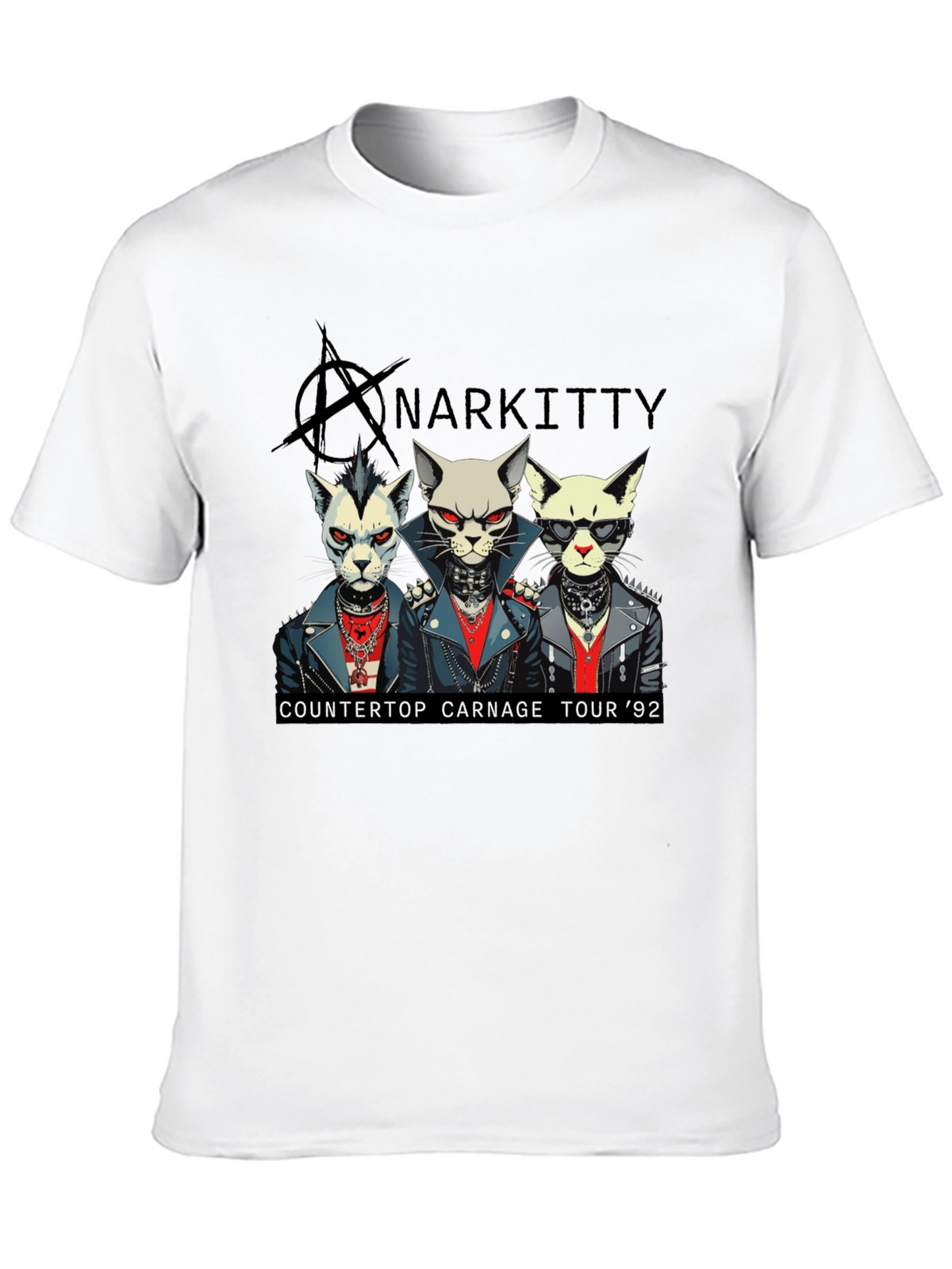 Anarkitty Countertop Carnage 92 Black T-Shirt