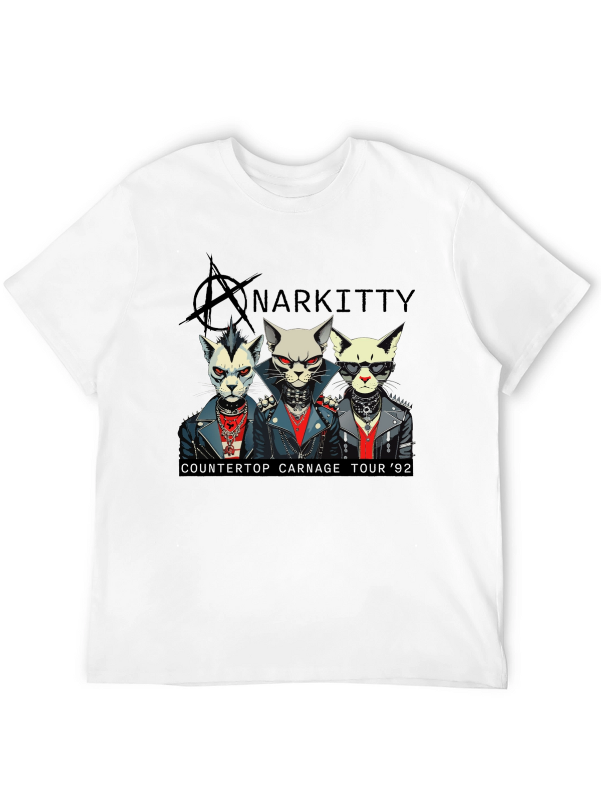 Anarkitty Countertop Carnage 92 Black T-Shirt