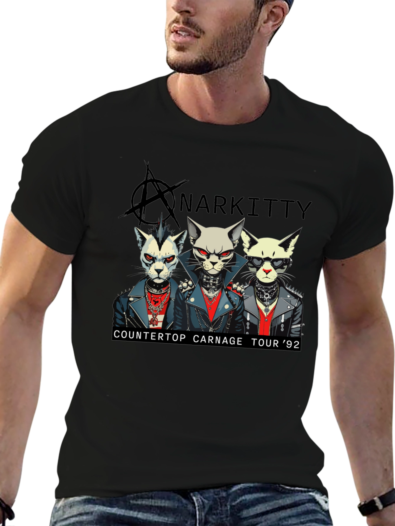 Anarkitty Countertop Carnage 92 Black T-Shirt