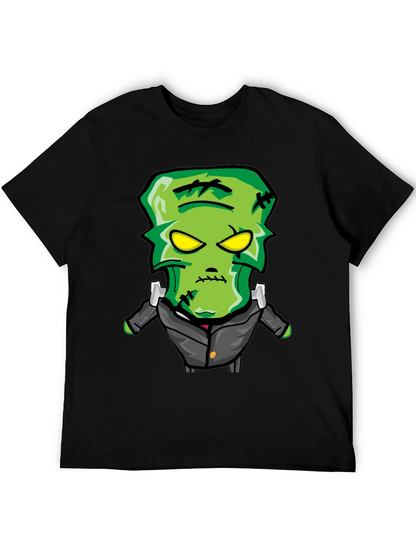 Frankenstein Cartoon Graphic Tee - Black