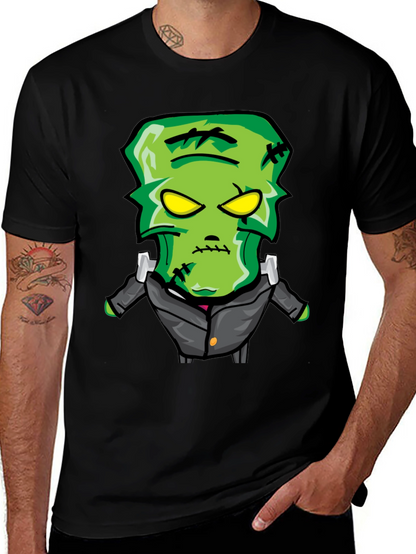 Frankenstein Cartoon Graphic Tee - Black