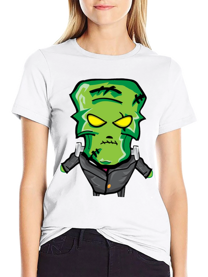 Frankenstein Cartoon Graphic Tee - Black