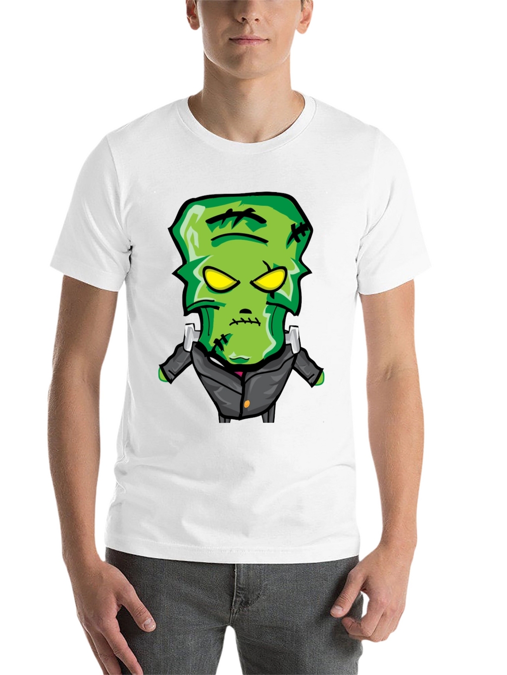 Frankenstein Cartoon Graphic Tee - Black
