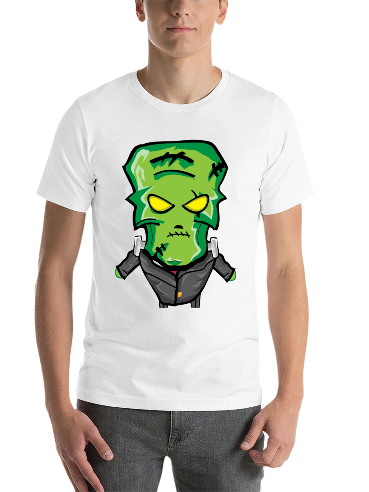 Frankenstein Cartoon Graphic Tee - Black
