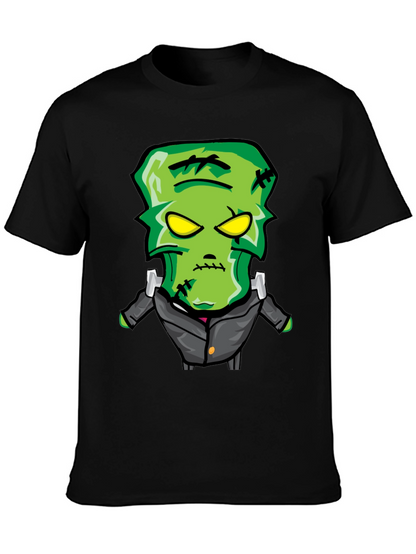 Frankenstein Cartoon Graphic Tee - Black