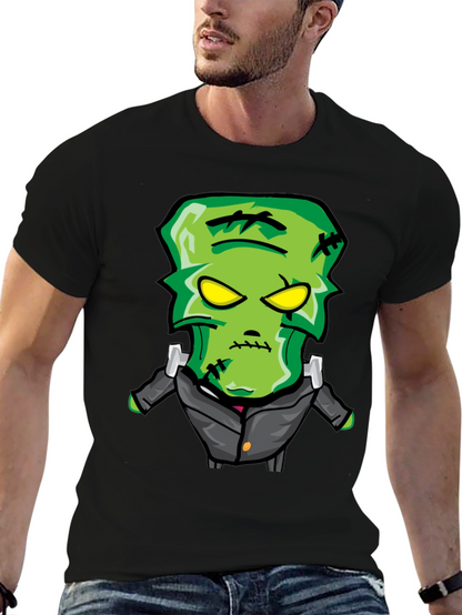 Frankenstein Cartoon Graphic Tee - Black