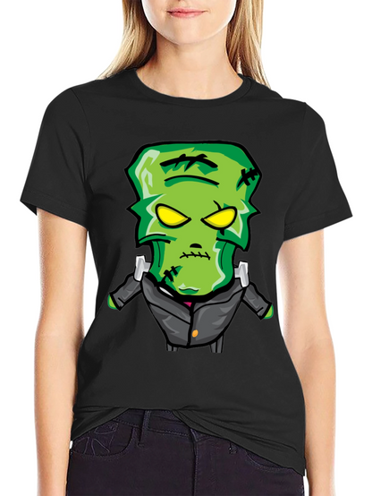 Frankenstein Cartoon Graphic Tee - Black