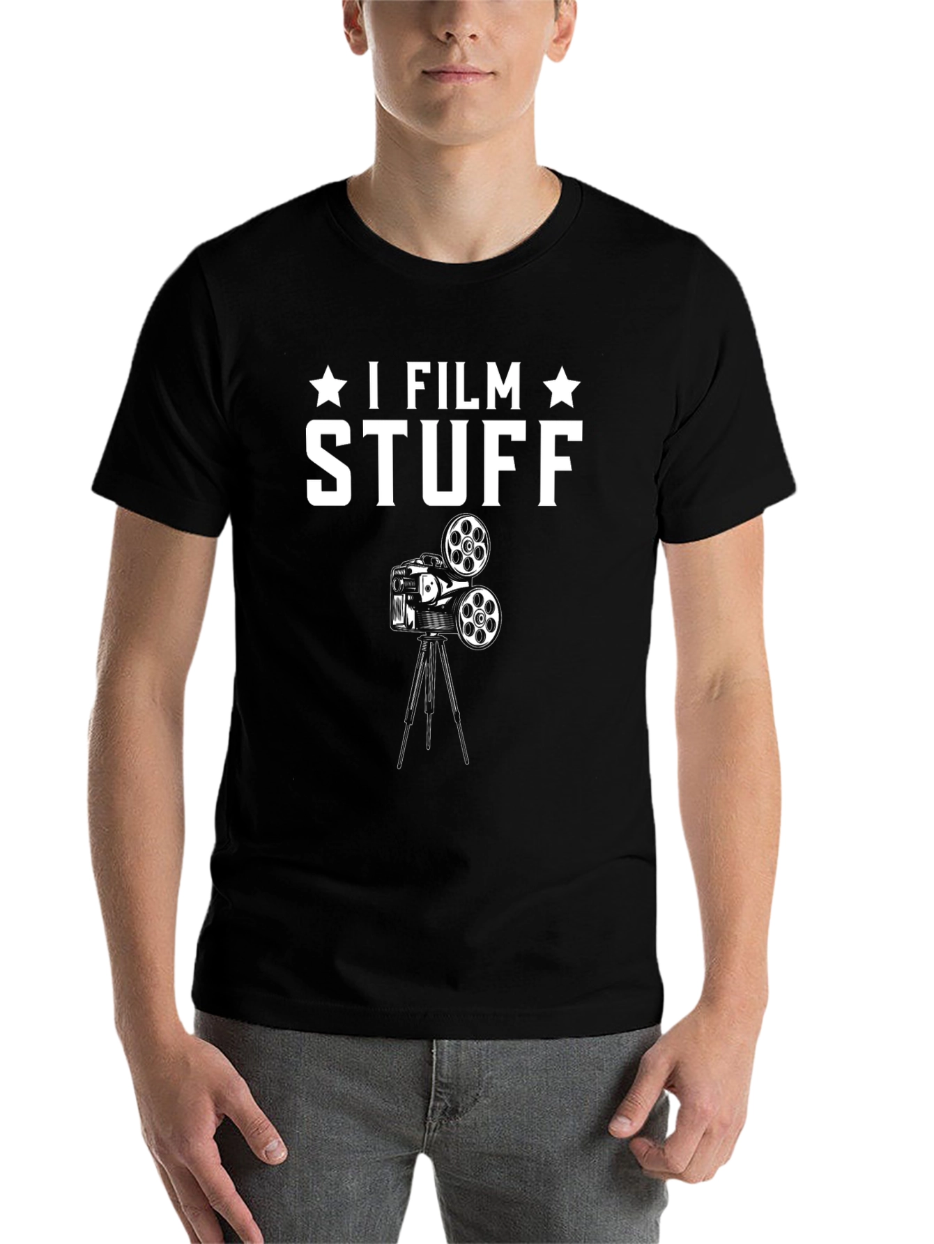 I Film Stuff Black T-Shirt | Funny Filmmaker Gift