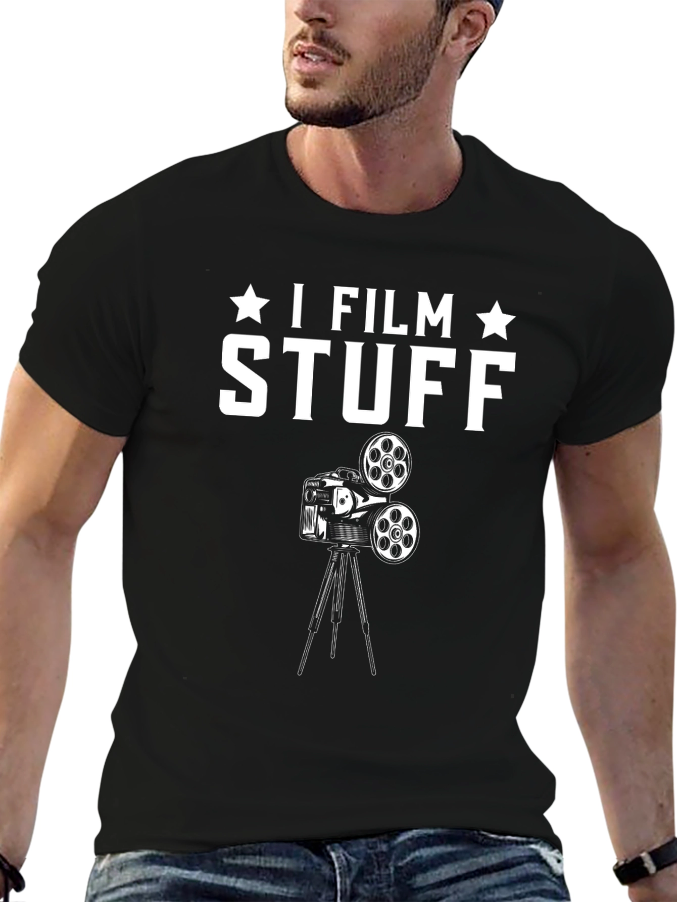 I Film Stuff Black T-Shirt | Funny Filmmaker Gift