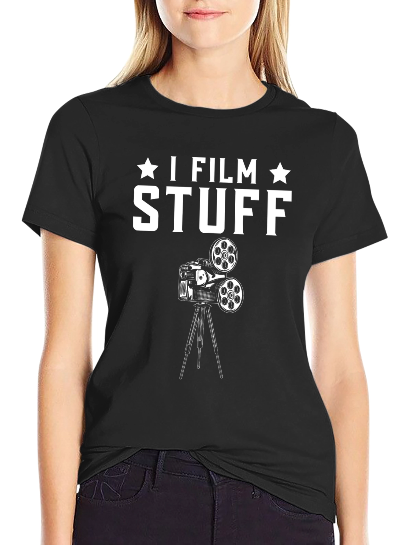I Film Stuff Black T-Shirt | Funny Filmmaker Gift
