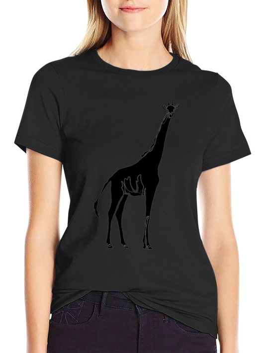 Giraffe Silhouette Black Graphic Tee Shirt