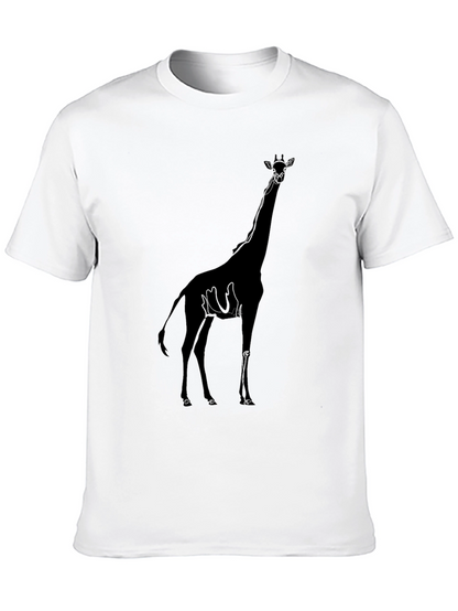 Giraffe Silhouette Black Graphic Tee Shirt