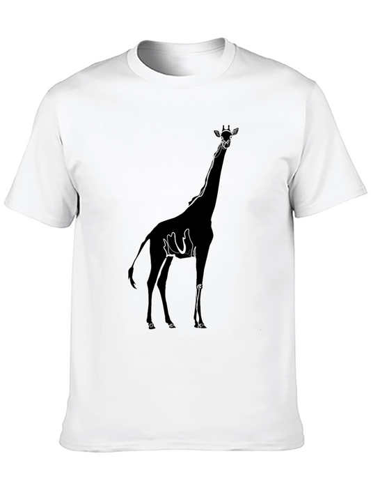 Giraffe Silhouette Black Graphic Tee Shirt