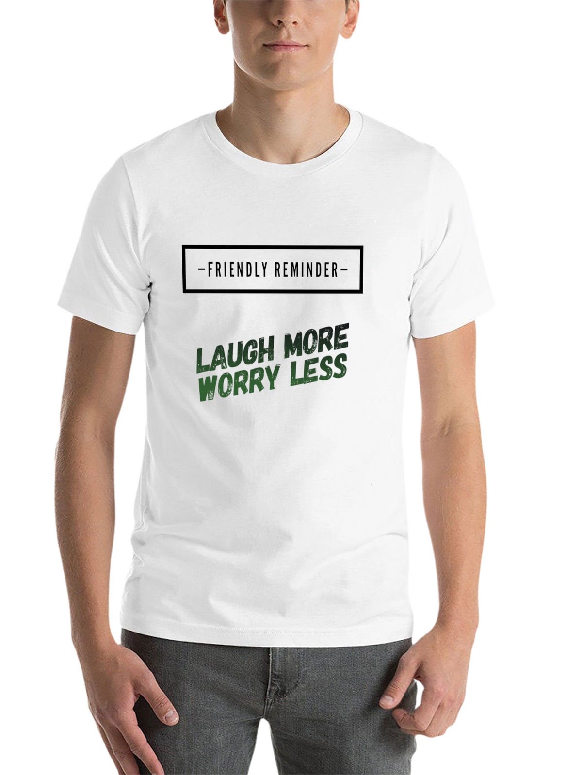 Laugh More Worry Less Graphic T-Shirt